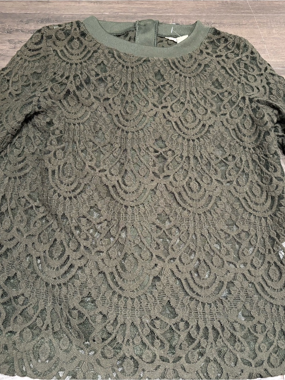 Banana Republic Olive Green Lace Top XS